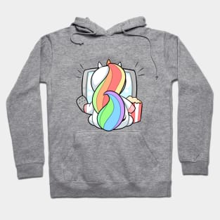 Kawaii unicorn watching tv Hoodie